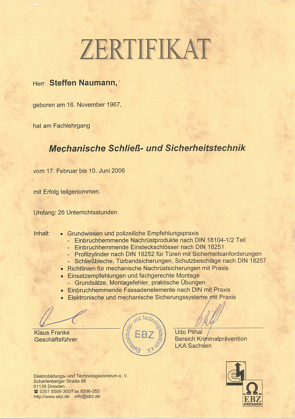 Mechanische Schliesstechnik
